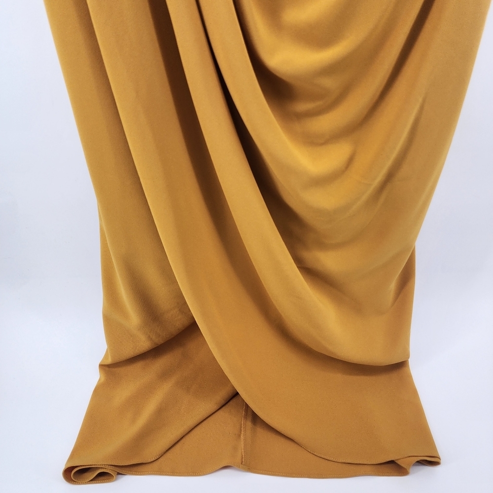 City Chic Rippled Love Off Shoulder Golden Mustard Draped Dress New‎ Size 16 - Picture 5 of 13